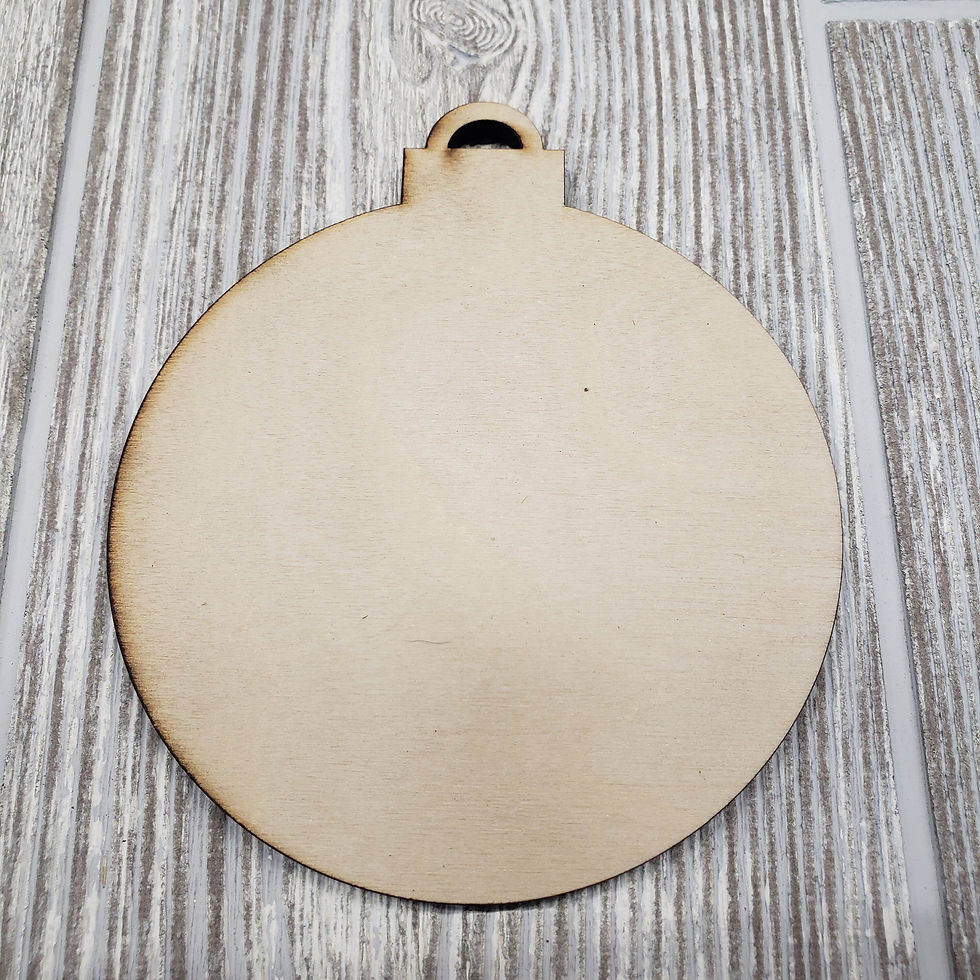 Thumbnail: Blank round wooden Christmas ornament