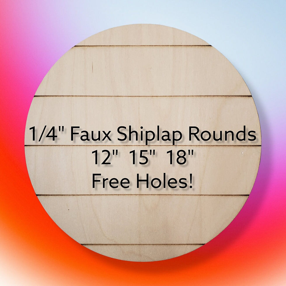 Thumbnail: 1/4" Faux Shiplap Rounds, 12", 15", 18", Free Holes!