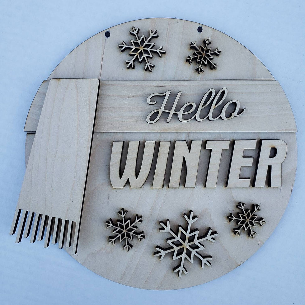 Thumbnail: Wooden winter sign: Hello Winter