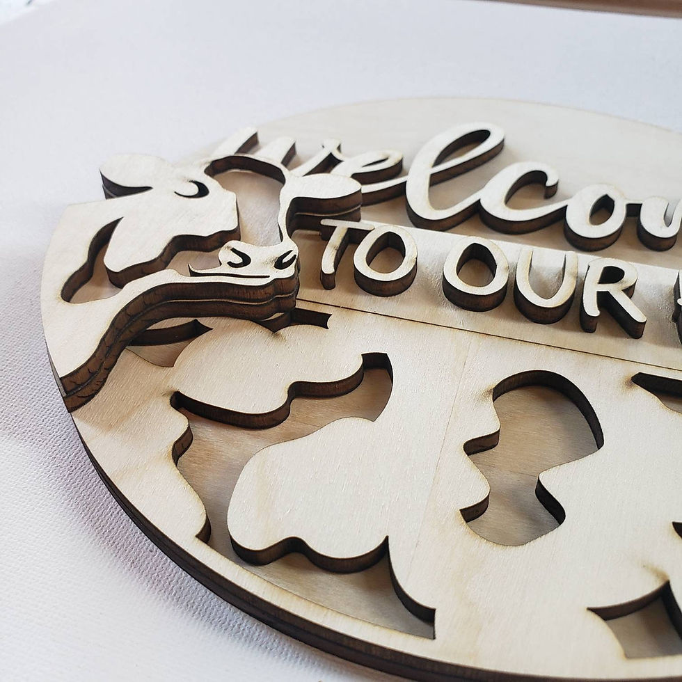 Thumbnail: Welcome to our home; wooden sign