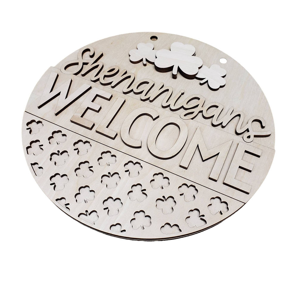 Thumbnail: Shenanigans Welcome Shamrock Green St Patty's Day Sign DIY Paint Party Door