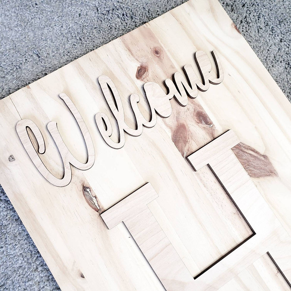 Thumbnail: Wooden Christmas sign: "Welcome"