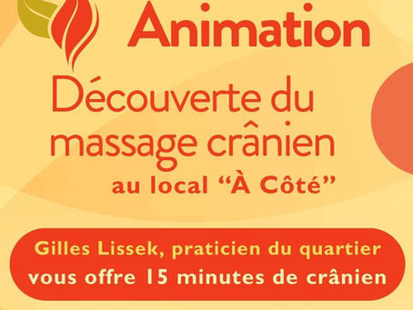 15 MINUTES DE MASSAGE OFFERTES LE 17 JUIN AU MARCHÉ DES 4 SAISONS