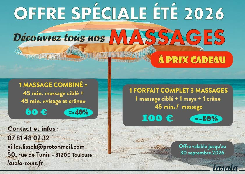 CET ÉTÉ, DÉCOUVREZ TOUS NOS MASSAGES À PRIX CADEAU