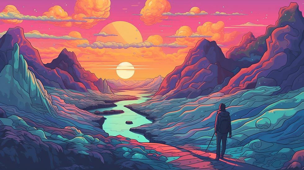 Man hiking integrating his 4-HO-DiPT experience