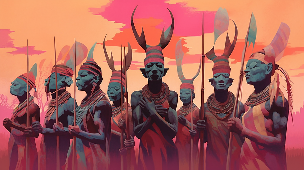 Bwiti tribe preparing for a