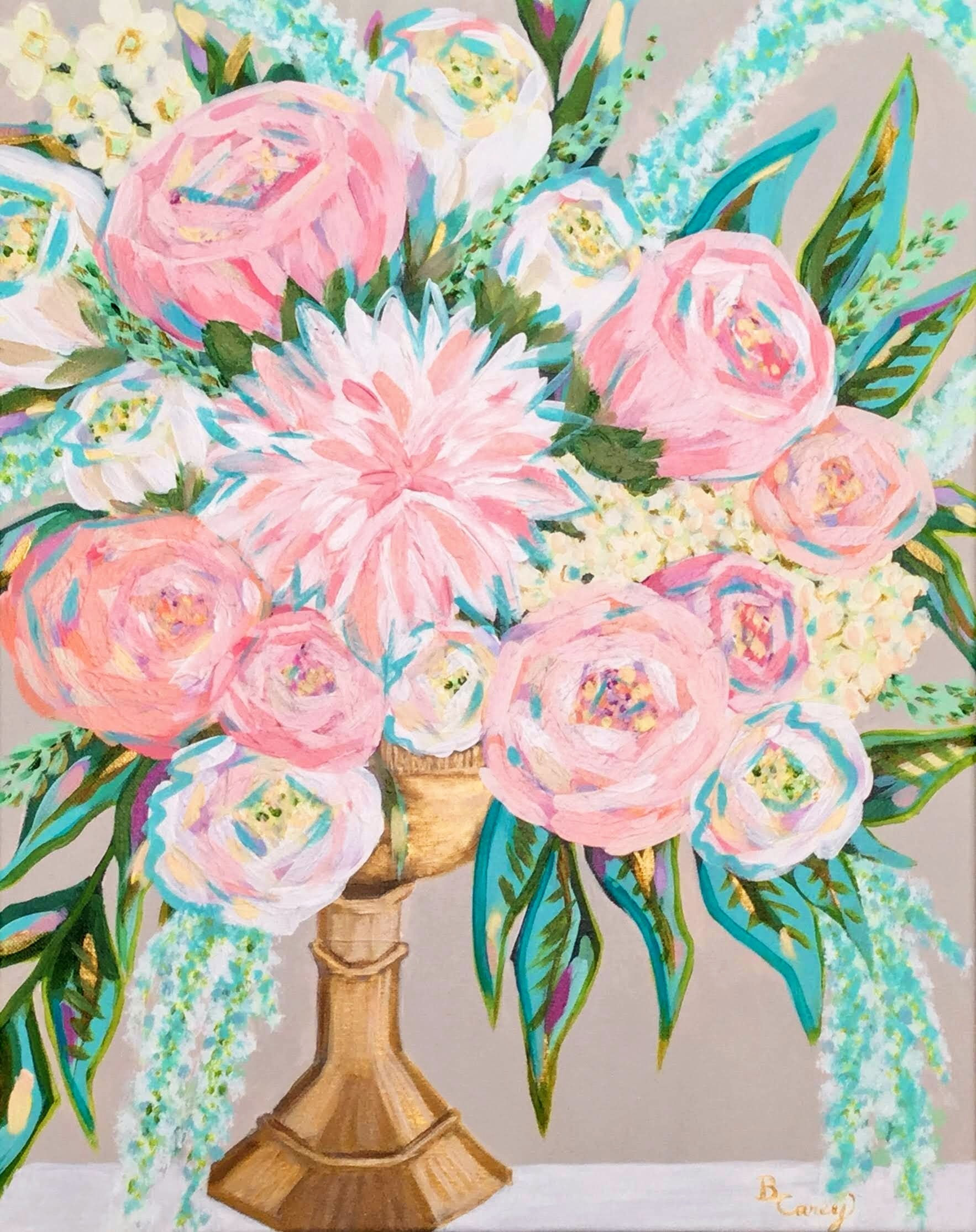 Acrylic Floral Painting.