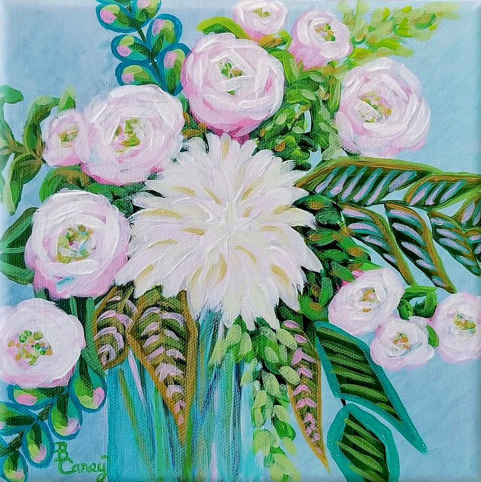 Acrylic Floral Painting.