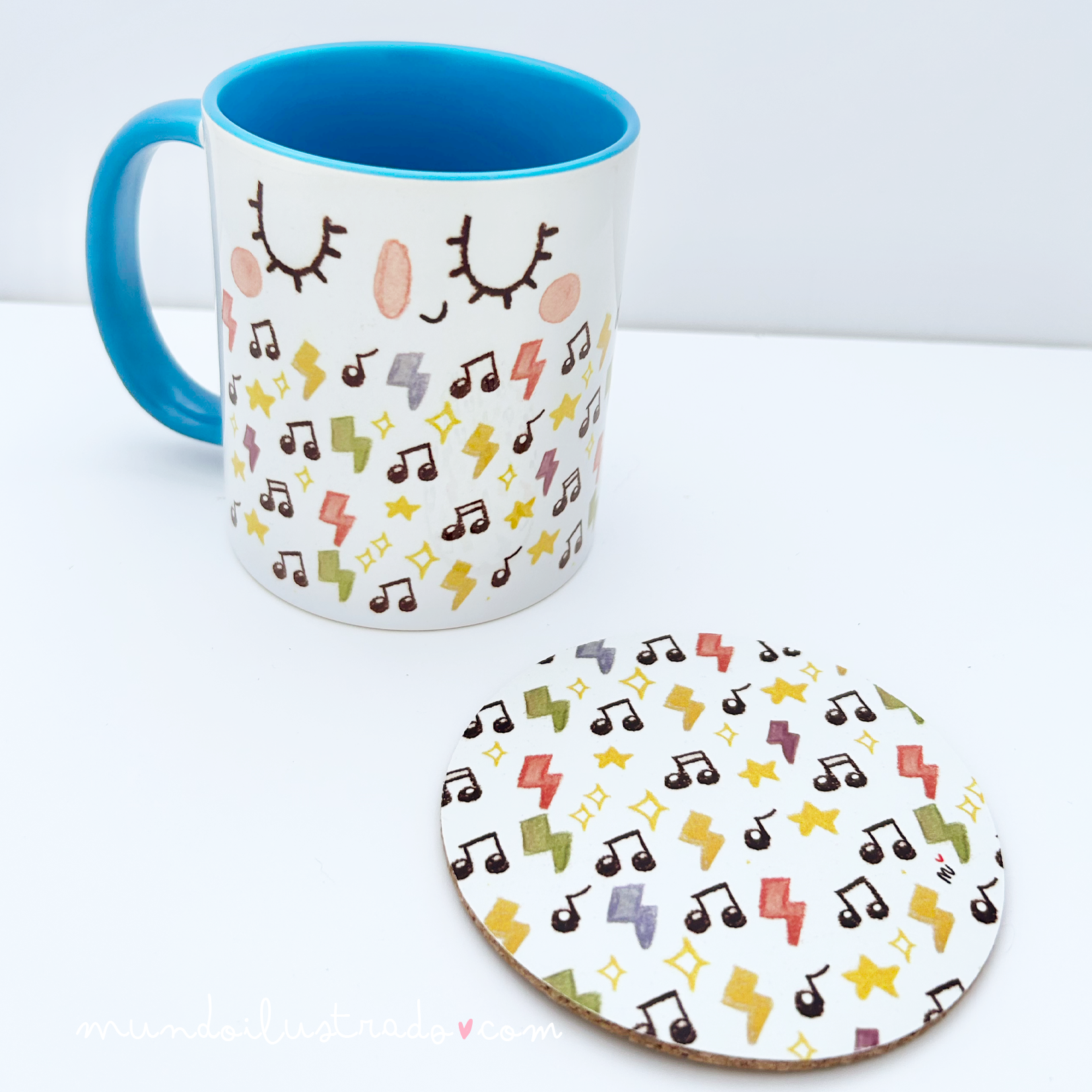 Taza con carita "Música"