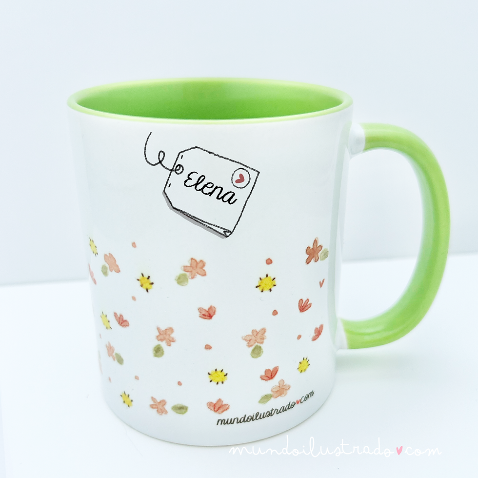 Miniatura: Taza con carita "Flores"