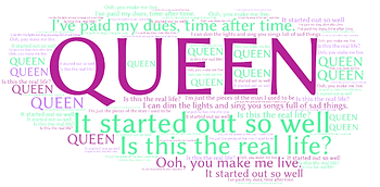 WordArt Image for Queen Quiz - First Lines