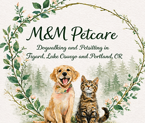 M&M Petcare logo for dog walking and pet sitting services