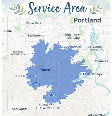 M&M Petcare Service Area for dogwalking, cats, and petsitting in SW Portland, Lake Oswego and Tigard, OR