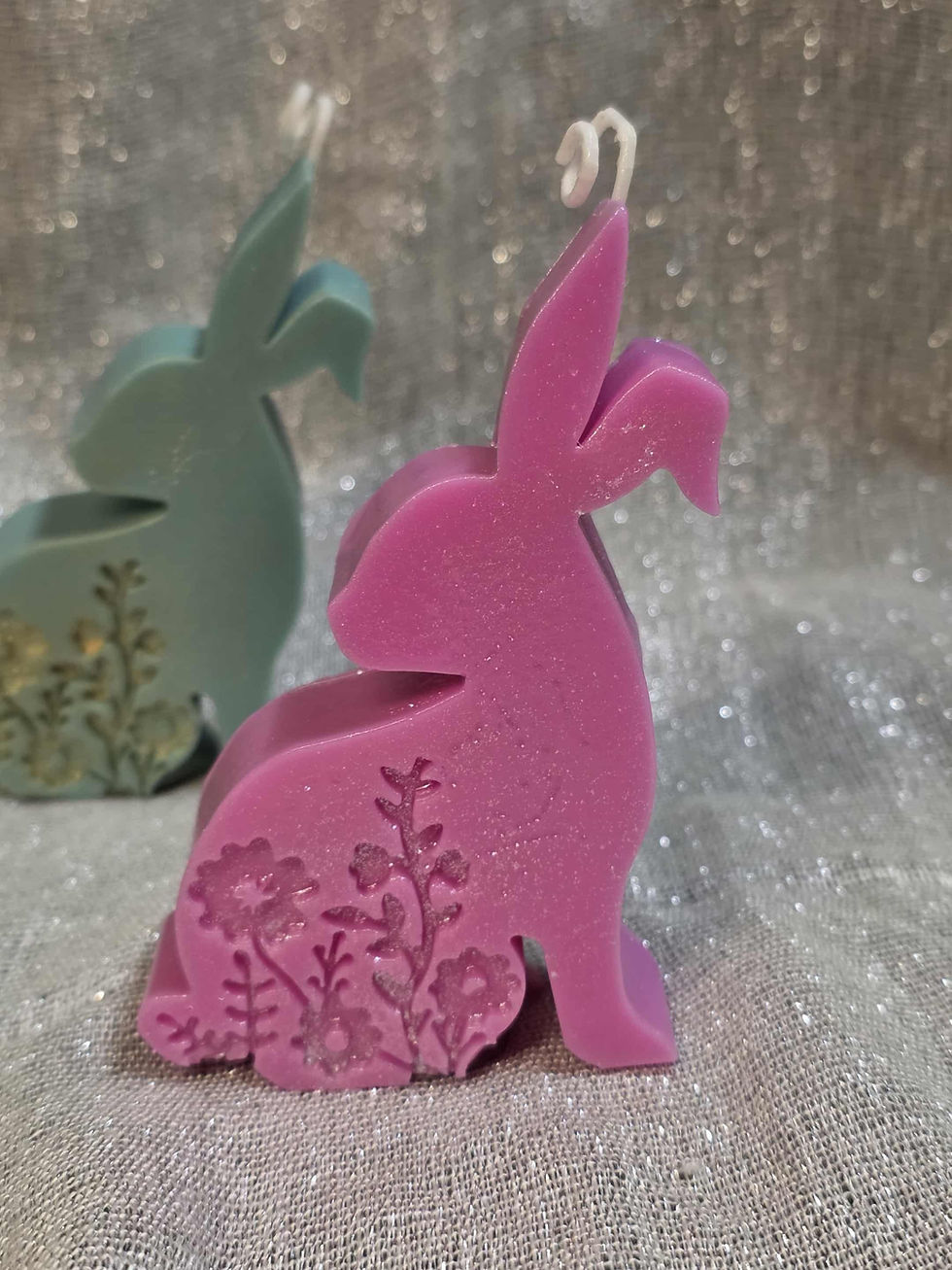 Vanilla Floral Rabbit Candle
