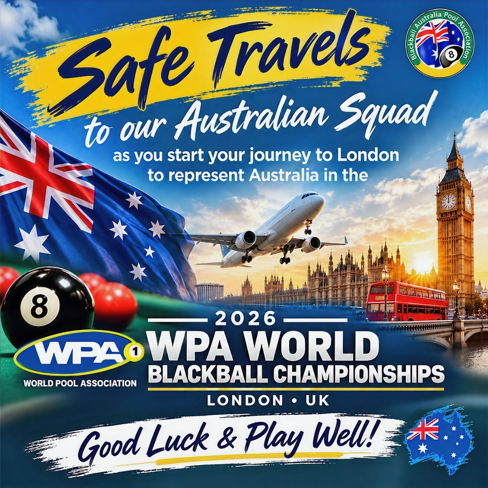 🇦🇺 Australia Heads to London for the 2026 WPA World Blackball Championships. 🇦🇺