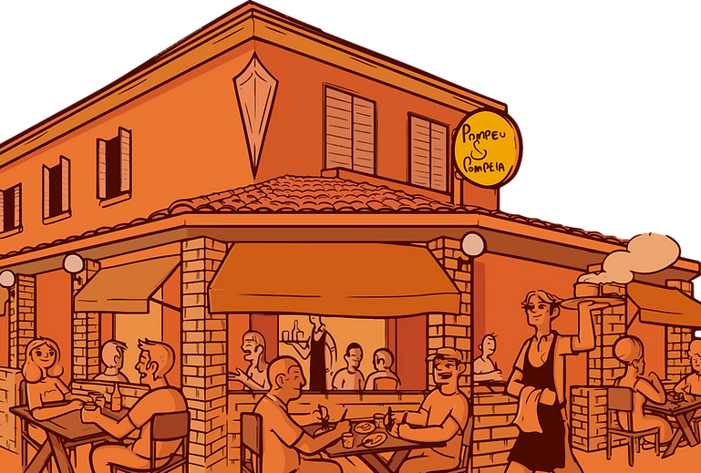 desenho da fachada do Pompeu e Pompéia