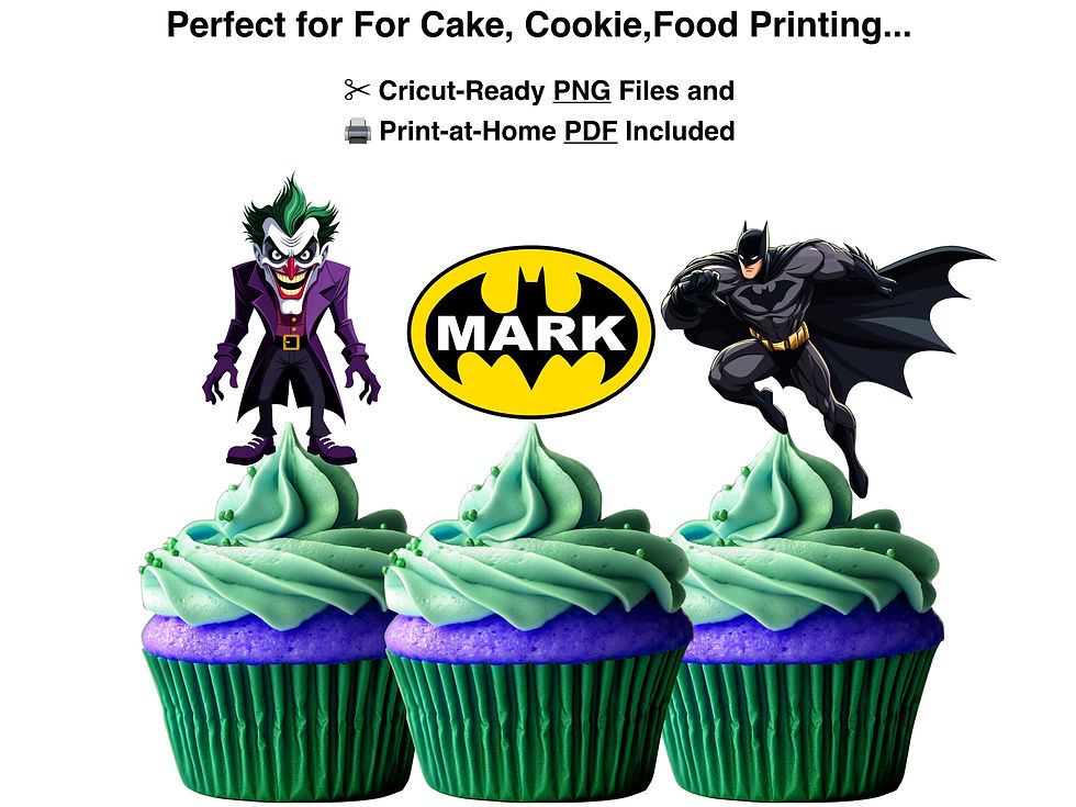 Thumbnail: Batman Cake Toppers Printable | Batman Birthday Cake Decor | Joker, Gotham City