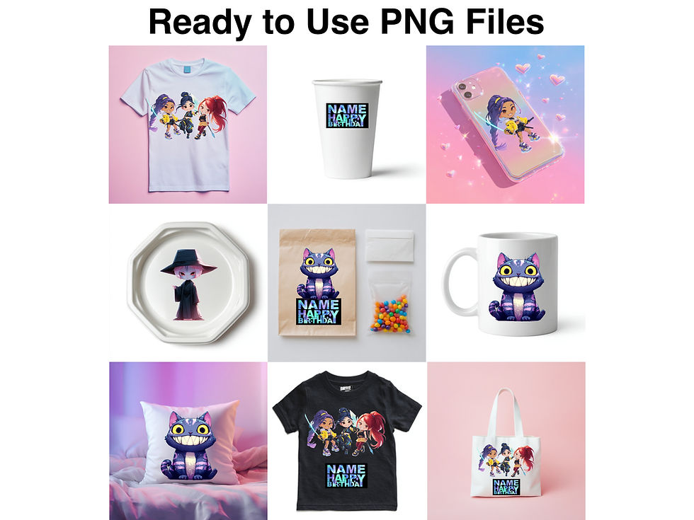 Thumbnail: Kpop Demon Hunters PNG Bundle | Huntrix Inspired Clipart Set | Mira, Rumi, Zoey