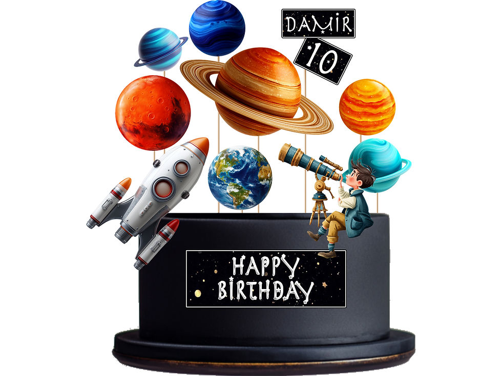 Space Planet Cake Toppers Printable , Solar System Cake Decor