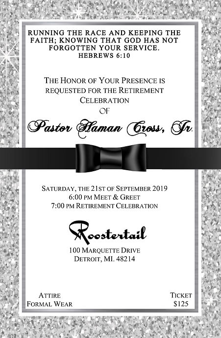 Pastor Haman Cross Retirement Invitation