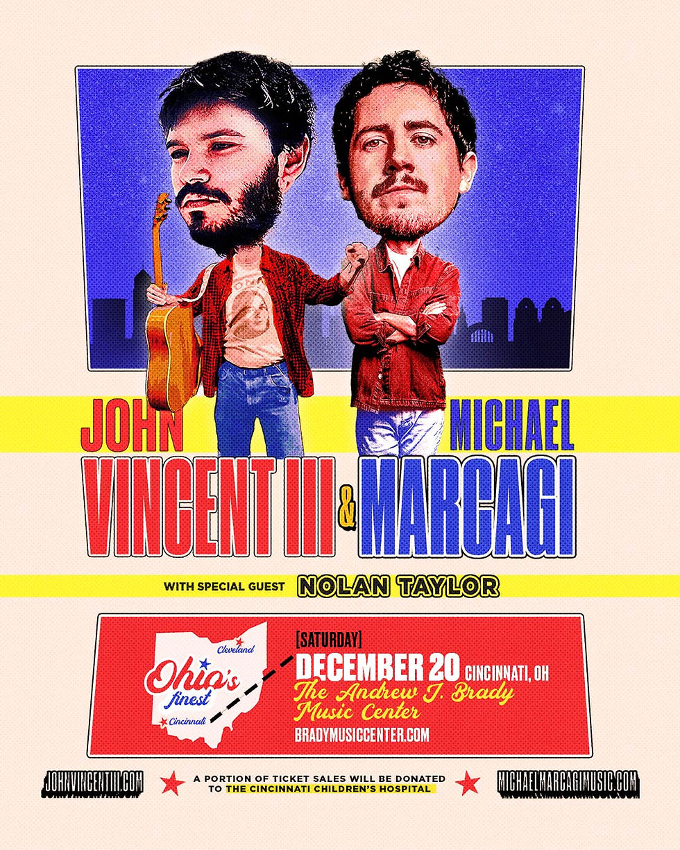 Win Tickets to See John Vincent III & Michael Marcagi at Andrew J. Brady Music Center on December 20th!