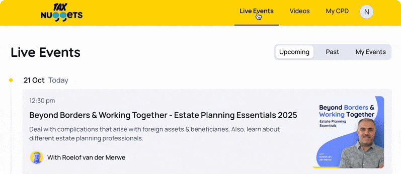 One-click live events registration demo.gif