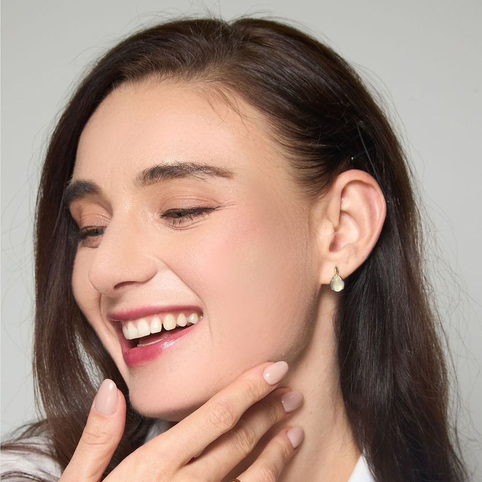 ภาพขนาดย่อ: Double Delight Earring - Clear Quartz & Abalone