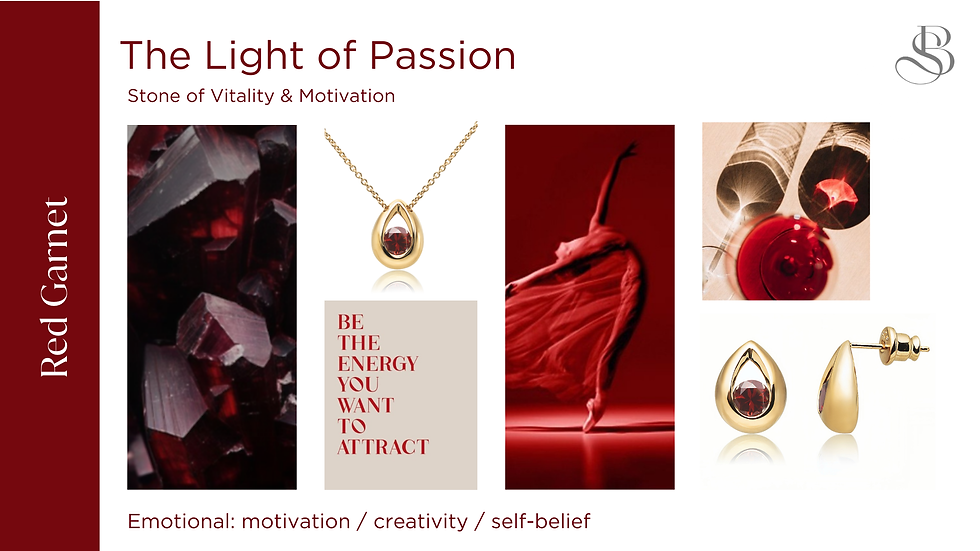 Red Garnet Jewelry – The Stone of Vitality, enhancing determination and creativity for new ventures.