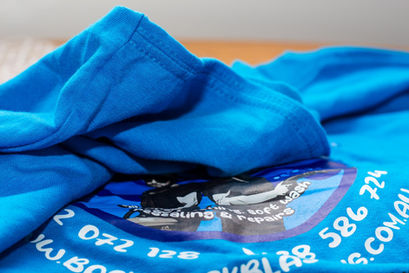 a blue t-shirt that says soft wash repairs on it