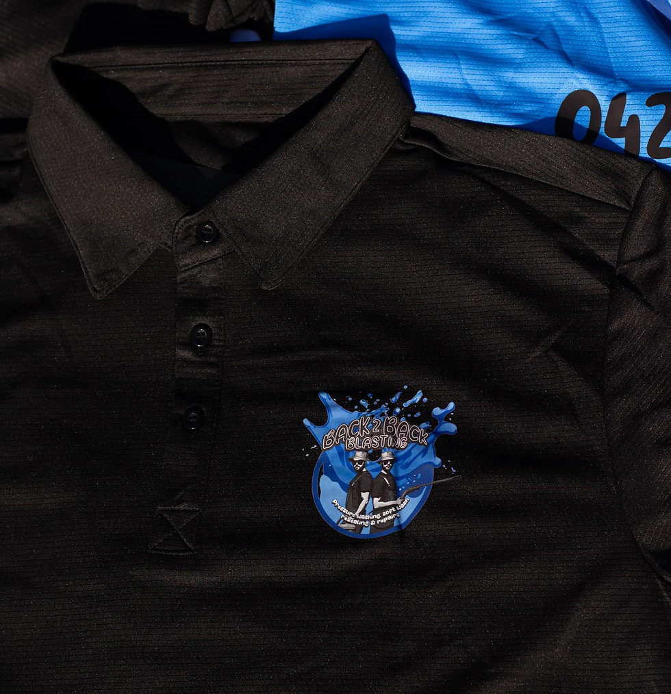 Black Back 2 Back Blasting polo shirt with chest logo
