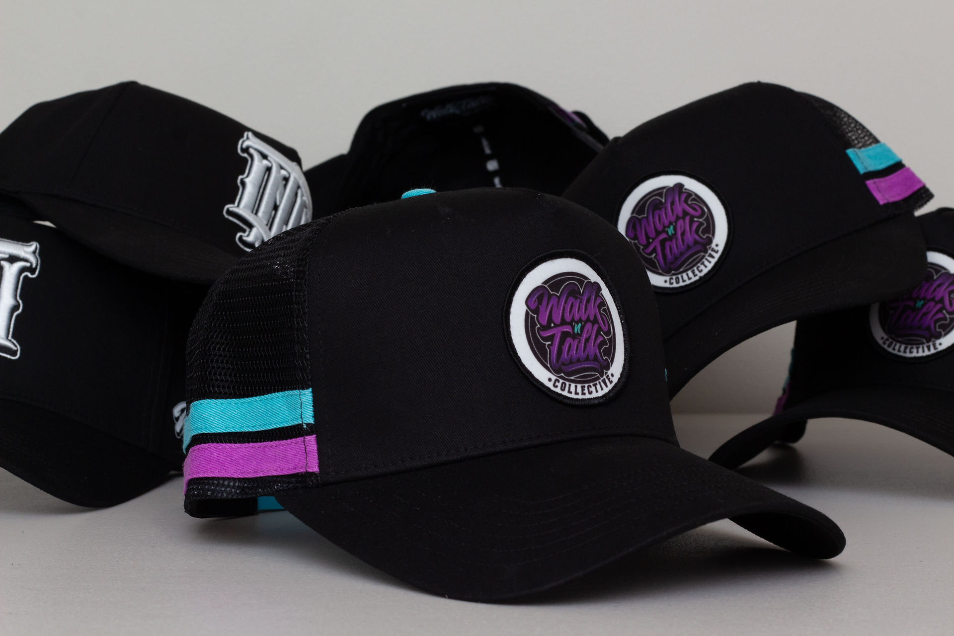 Walk 'n' Talk Full Custom Hats Deep Fit A Frame and Trucker hats