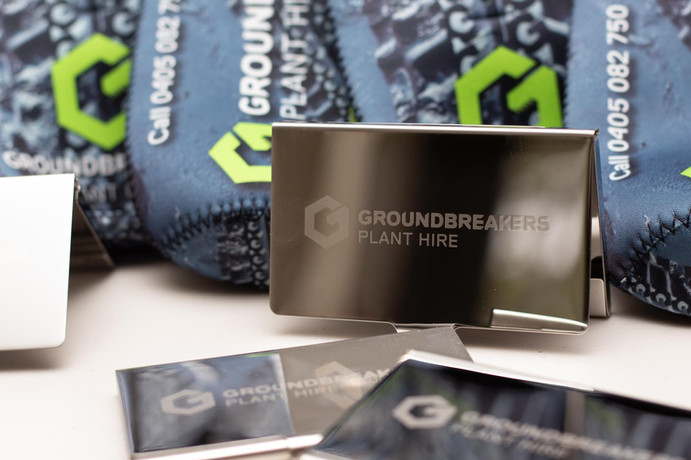 Australian stubby holders and stainless steel business card holders