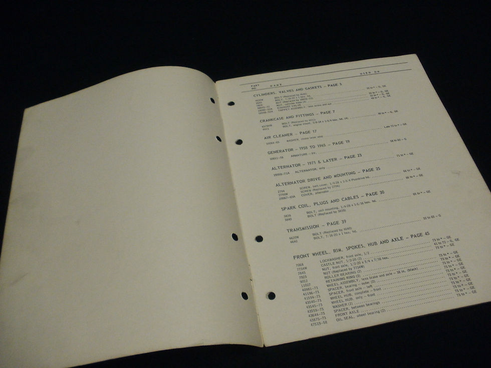 Thumbnail: 1962-73 AMF Harley-Davidson Parts Supplement for  Servi-Car, GE 750