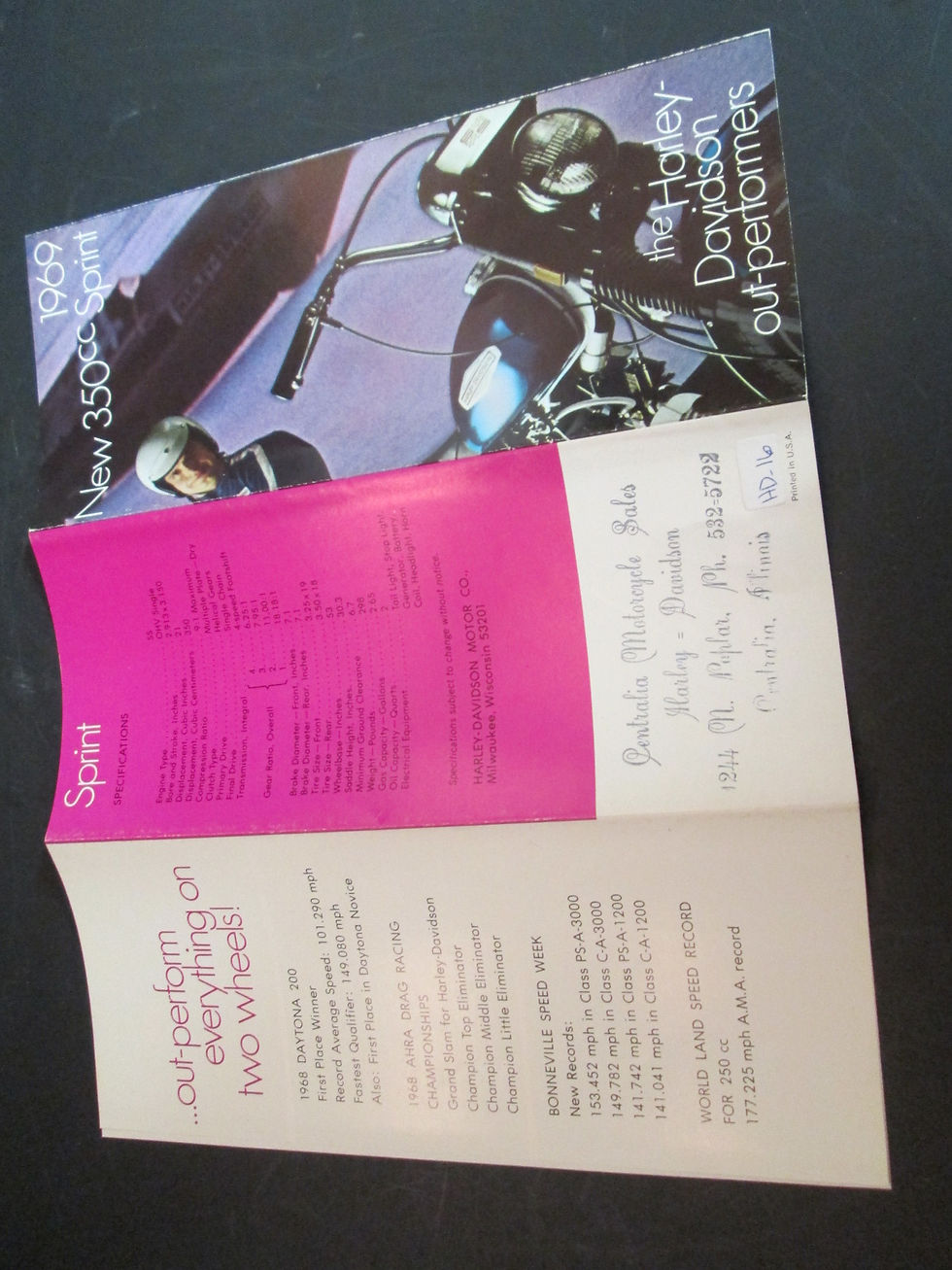 Thumbnail: 1969 Harley-Davidson Sprint SS 350cc Sales Brochure