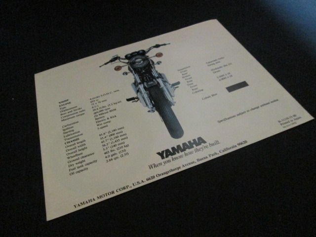 Thumbnail: Yamaha XS650 Sales Brochure