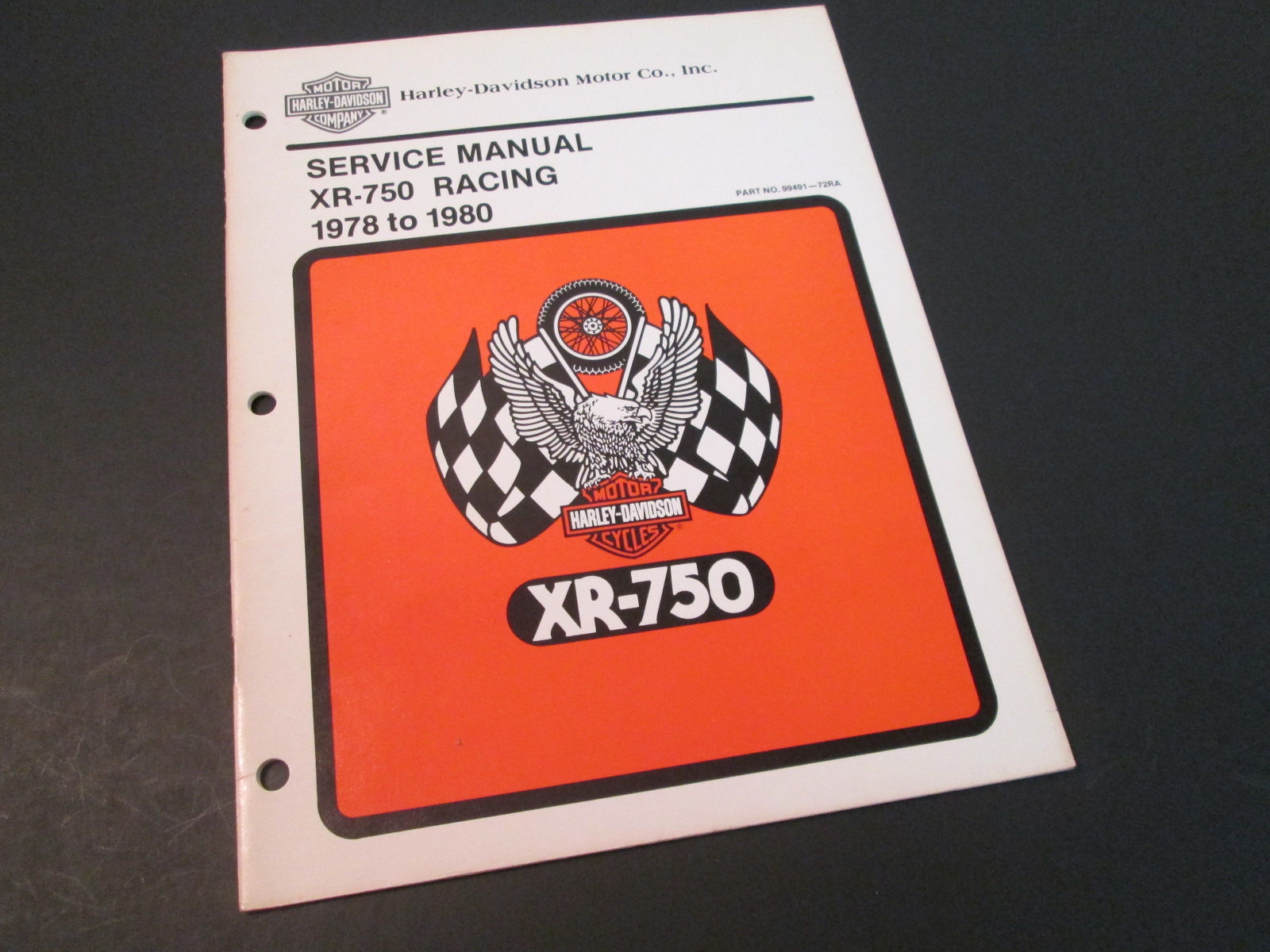 Harley Davidson XR-750  1978-1980 Service Manual XR750 Racing