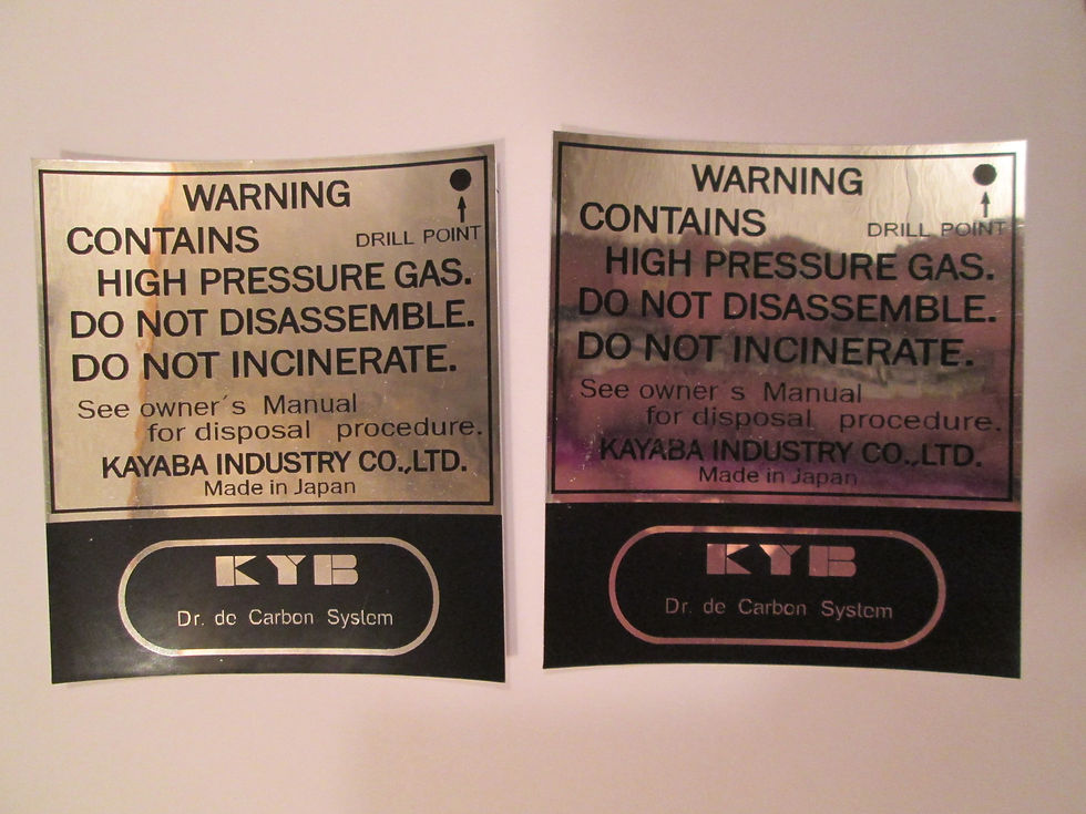 Thumbnail: Pair KYB Air Shock Canister Decals Harley MX-250