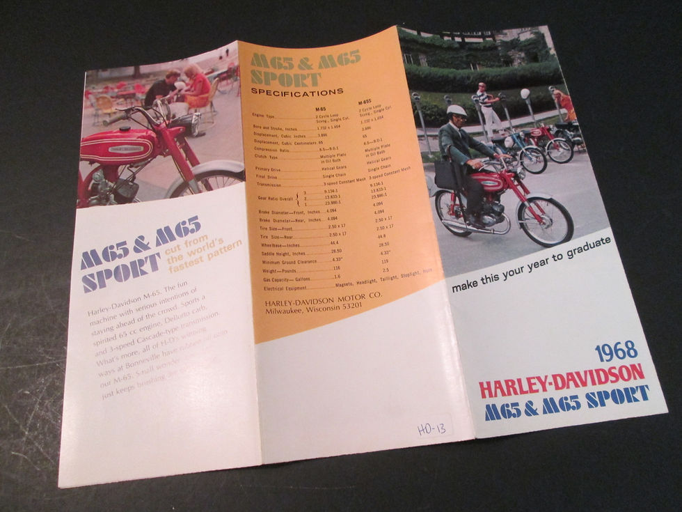 Thumbnail: 1968 Harley Davidson M65 & M65 Sport Sales Brochure