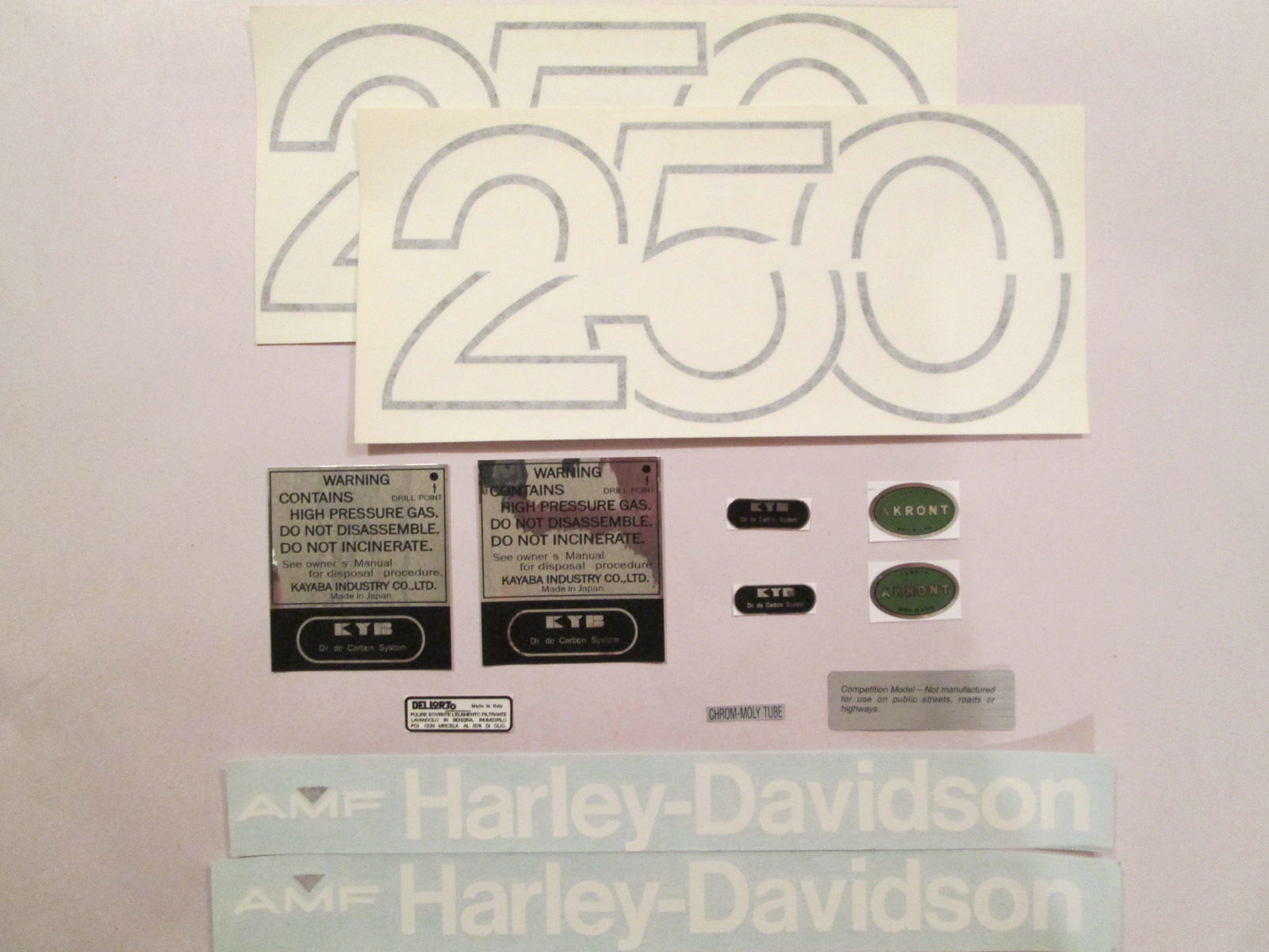 Harley Davidson MX-250 Decal Set