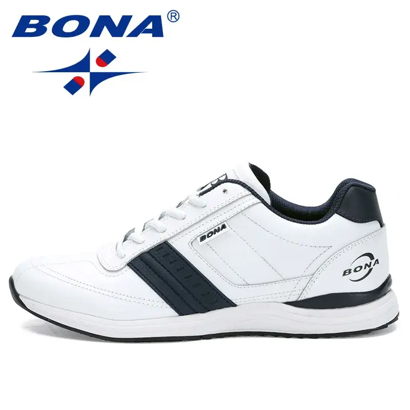 Thumbnail: BONA Men's Casual Lace-Up Walking Sneakers – Black, White & Grey
