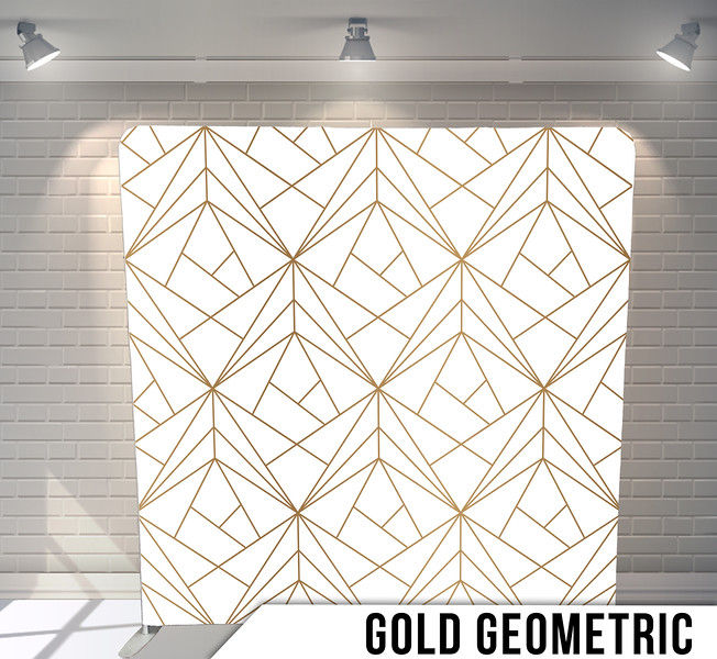 White Gold Geometric Photobooth Backdrop
