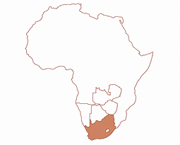 Country South Africa on Africa map