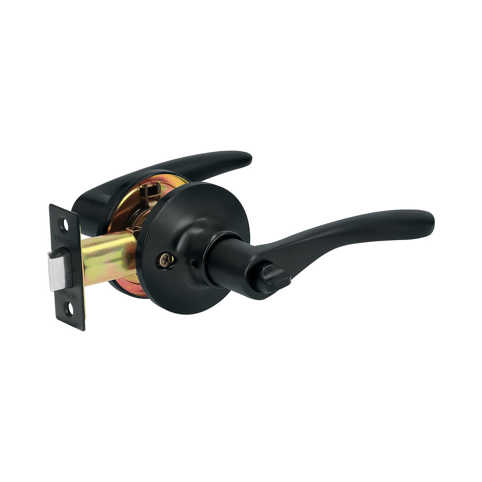 28154 MM1   CERRADURA MANIJA 'MILAN' P/BAÑO  NEGRO  CIL LATON  BASIC