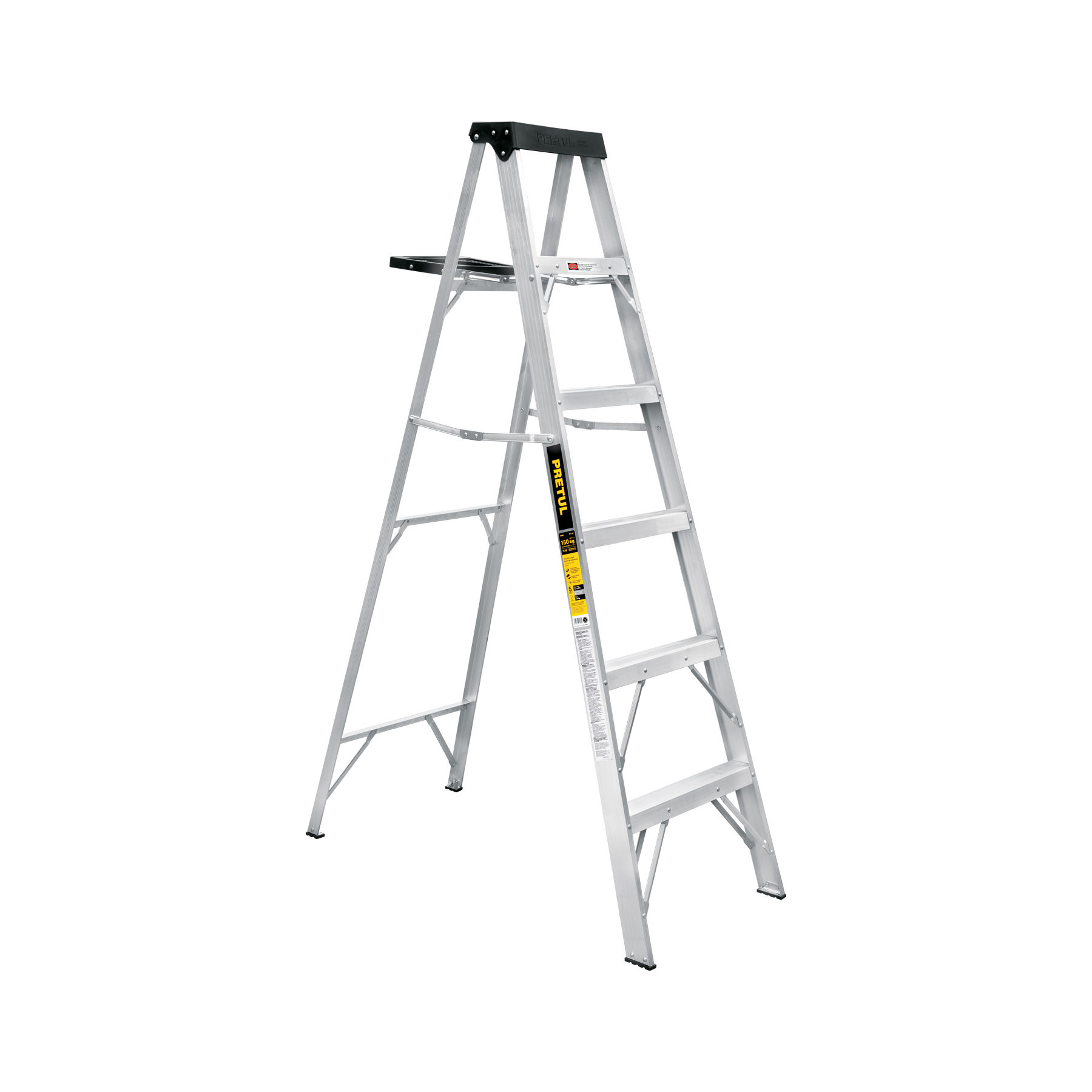 20688 ESCALERA DE TIJERA TIPO III 5 ESCALONES Y BANDEJA, PRETUL