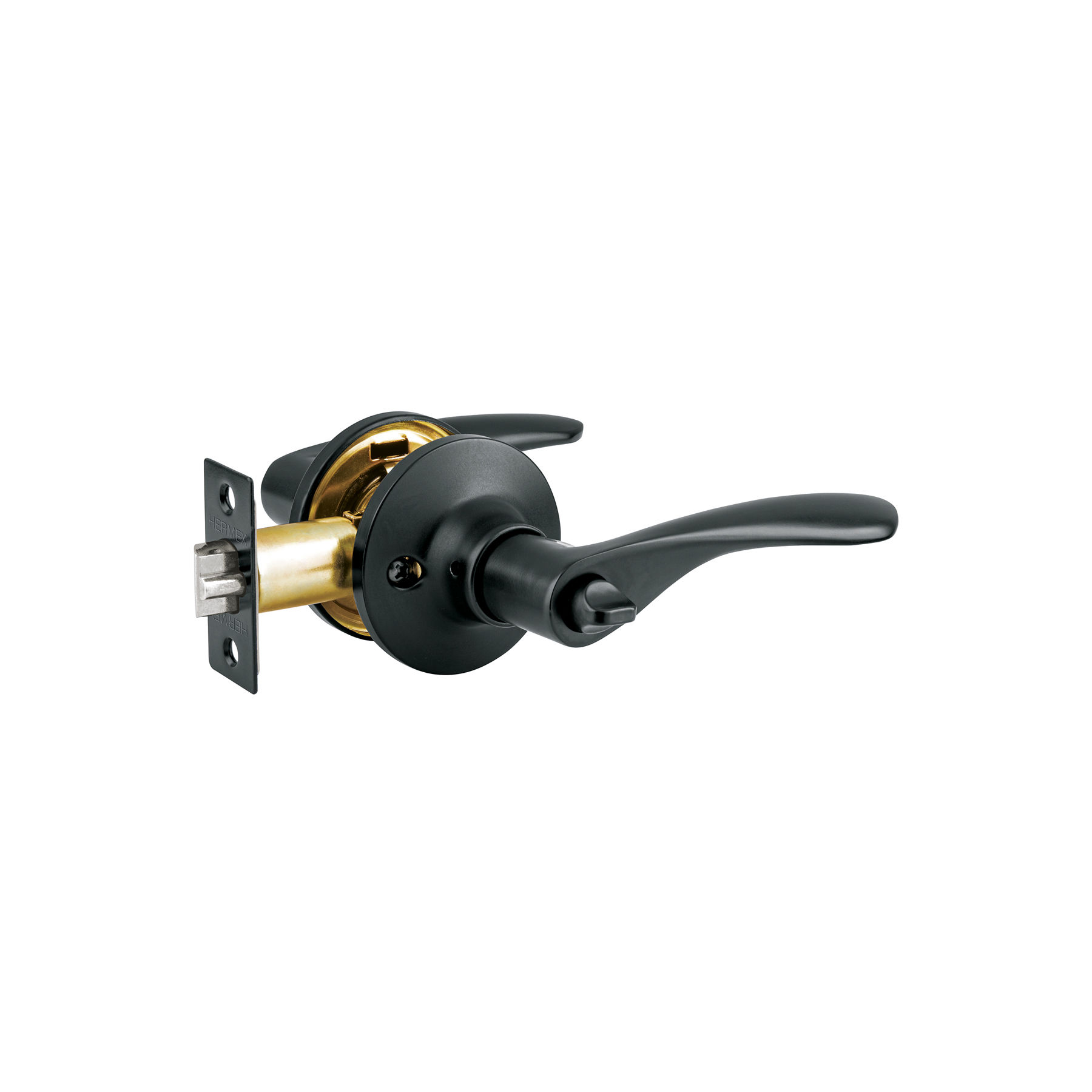 28153 MM1   CERRADURA MANIJA 'MILAN' P/RECAMARA  NEGRO  CIL LATON  BASIC