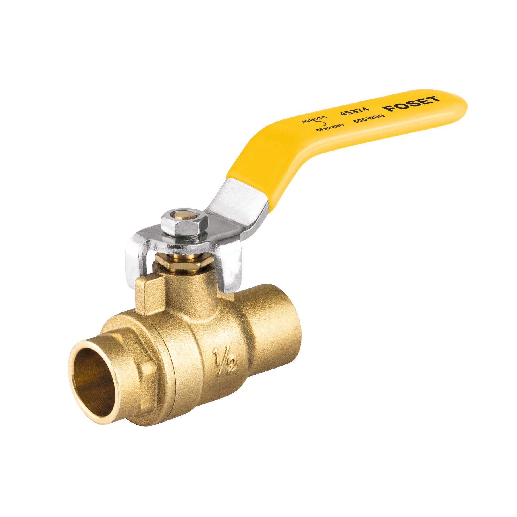 45374 VÁLVULA DE ESFERA PARA GAS, SOLDABLE, 1/2", ALTA PRESIÓN
