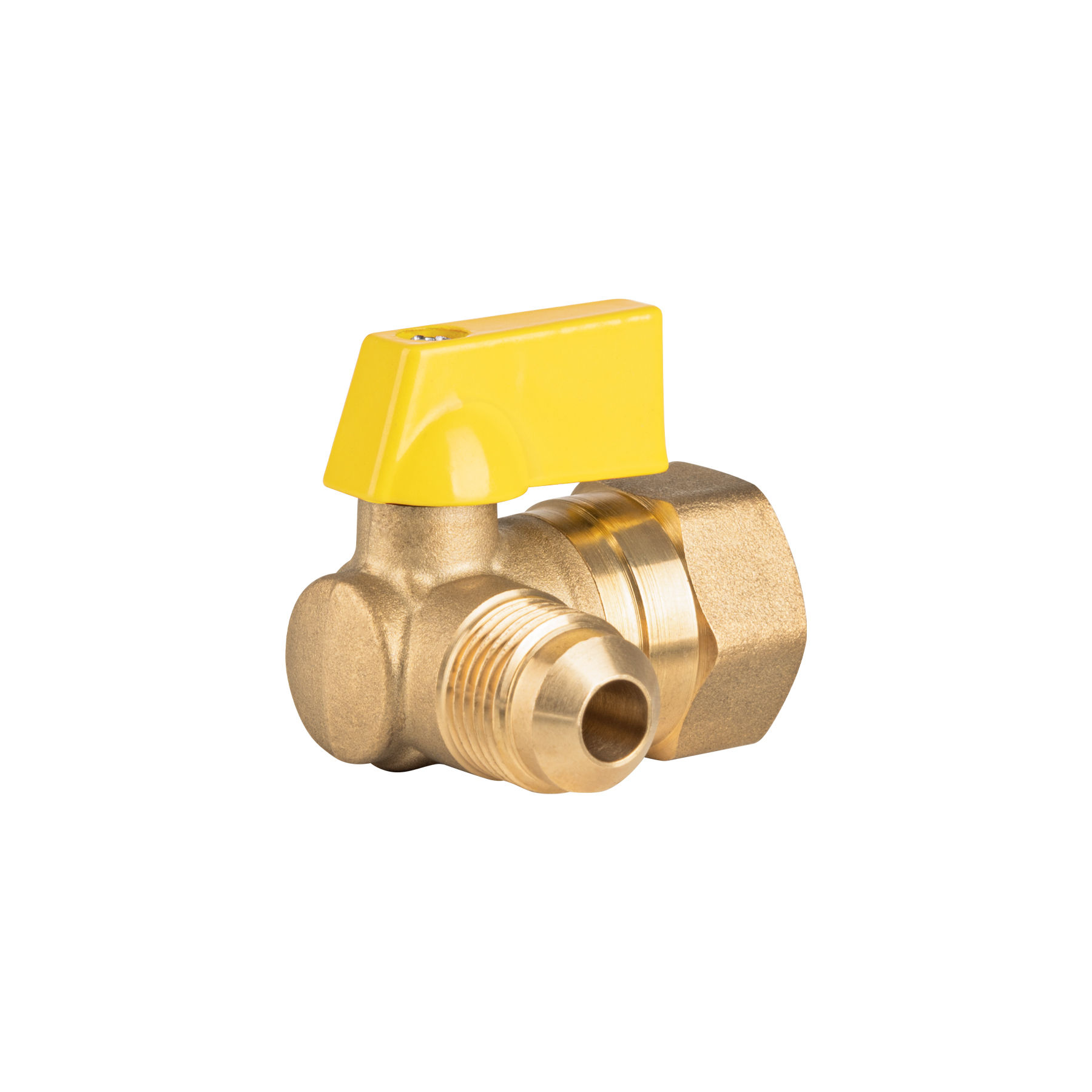 44819 VÁLVULA DE CONTROL DE LATÓN, ANGULAR P/GAS, 3/8X1/2",