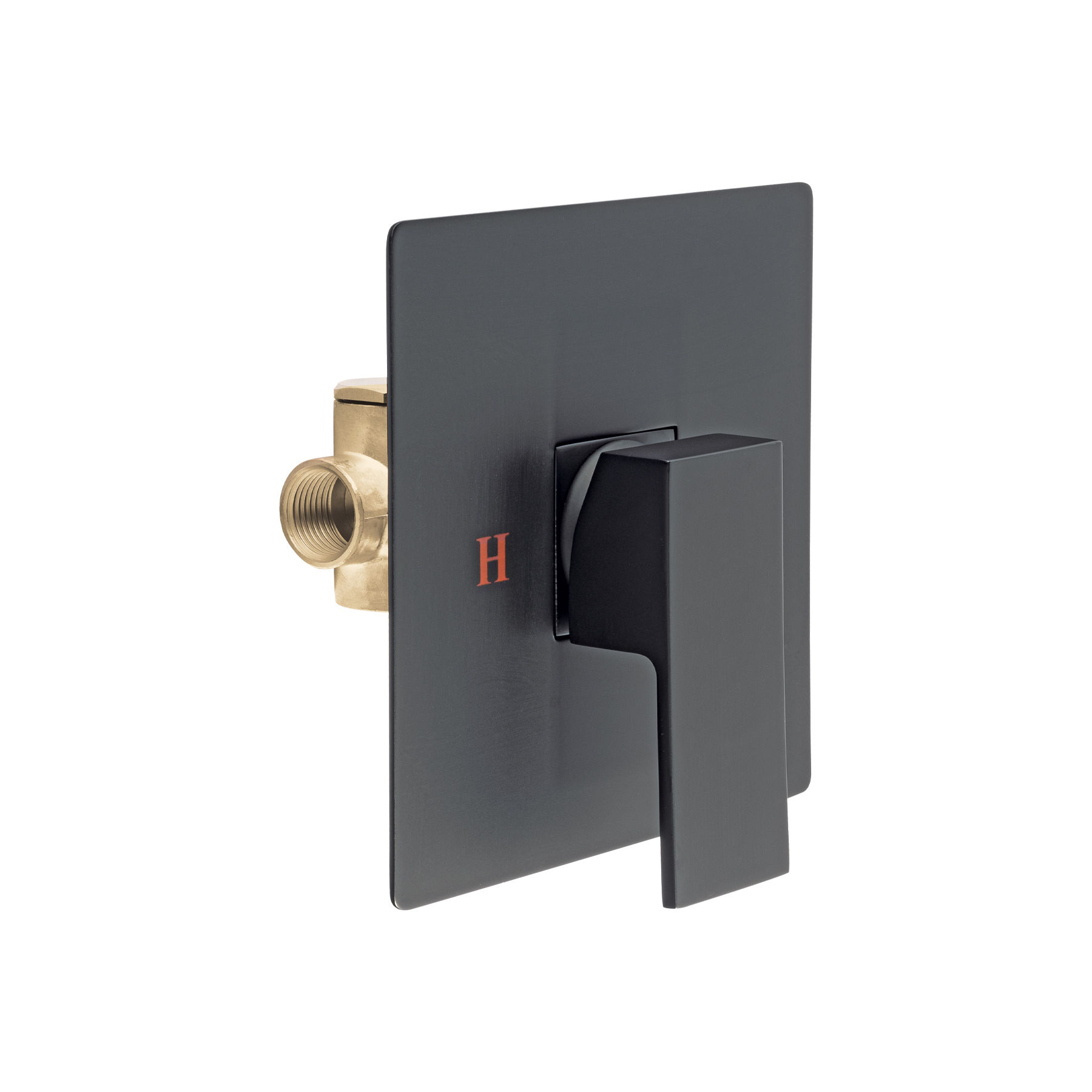 44267MONOMANDO PARA REGADERA SIN DESVIADOR, NEGRO, FOSET KUBO