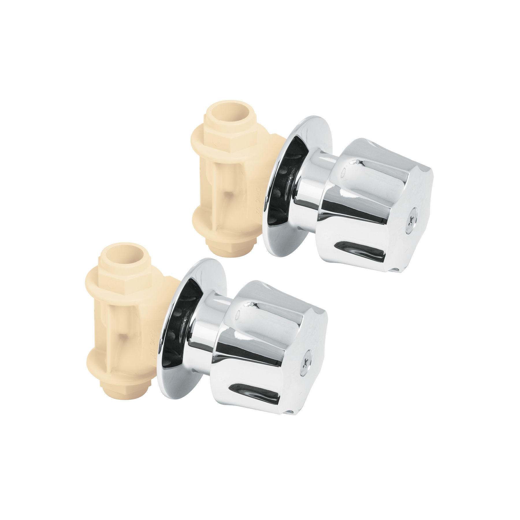 45046 LLAVES DE EMPOTRAR PARA REGADERA DE CPVC, 2 PZAS.