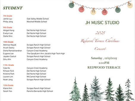 Redwood Terrace Christmas Concert Program(12/13/2025, 2PM)
